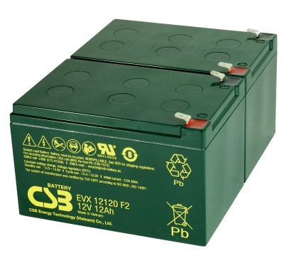 2 x CSB EVX12120 12V 12Ah Electric Bike Batteries