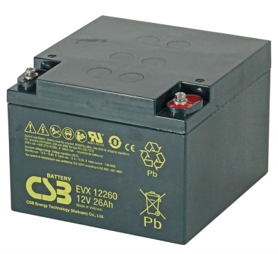 CSB EVX12260 12V 26Ah Cyclic Lead Acid Battery