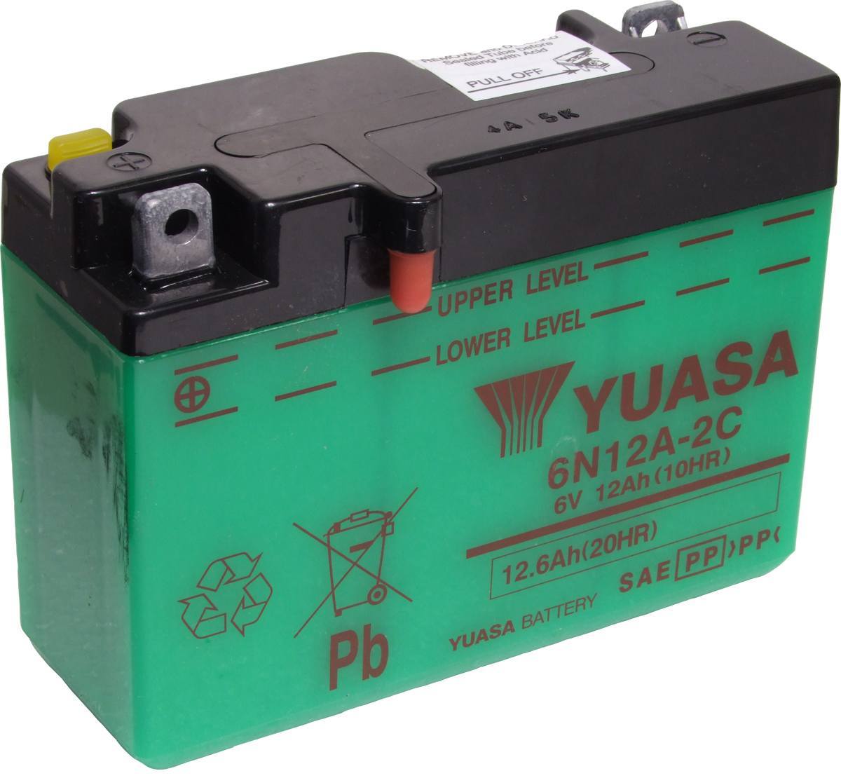 Batterie YUASA 6V CB125T livrée sans acide 6N6-3B 326N63B