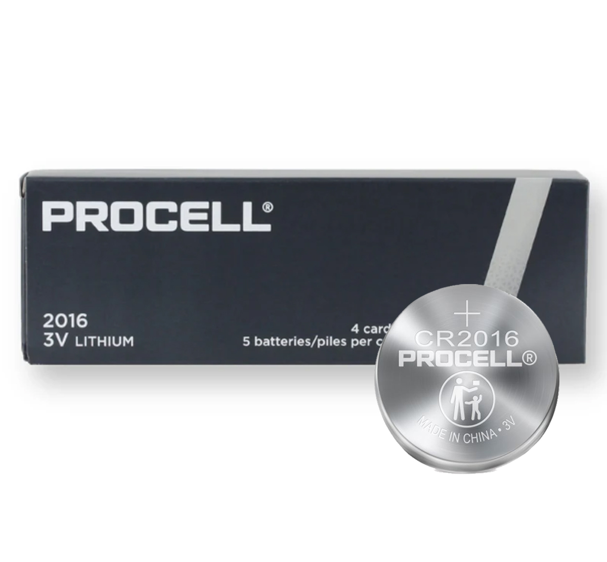 Duracell Procell CR2016 3V Lithium Coin Cell - Pack 20