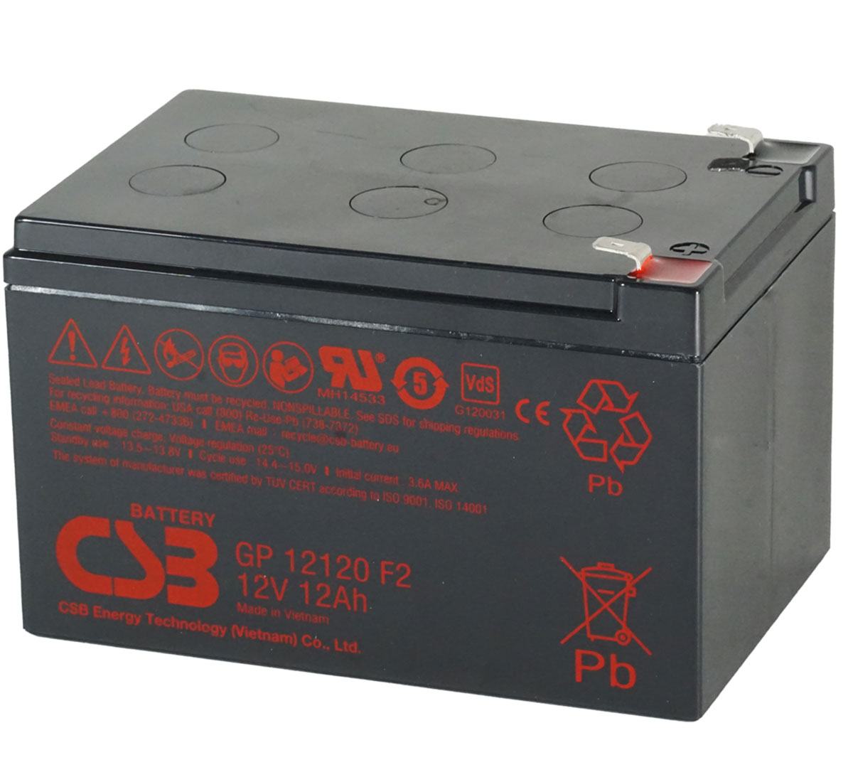 CSB GP12120 12V 12Ah Sealed Lead Acid Battery