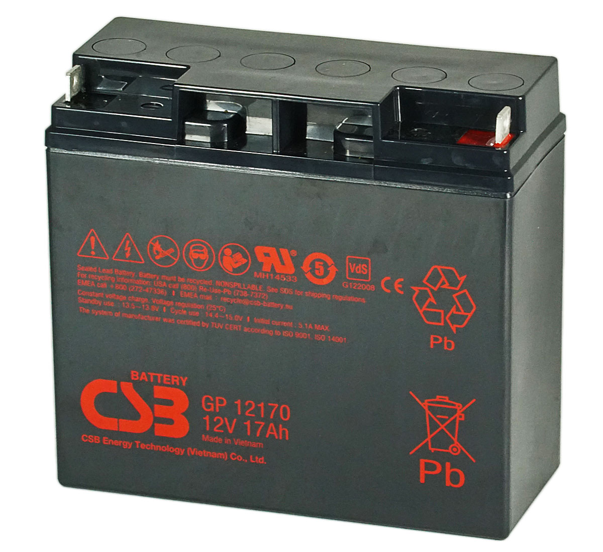 CSB GP12170 12V 17Ah Sealed Lead Acid Battery