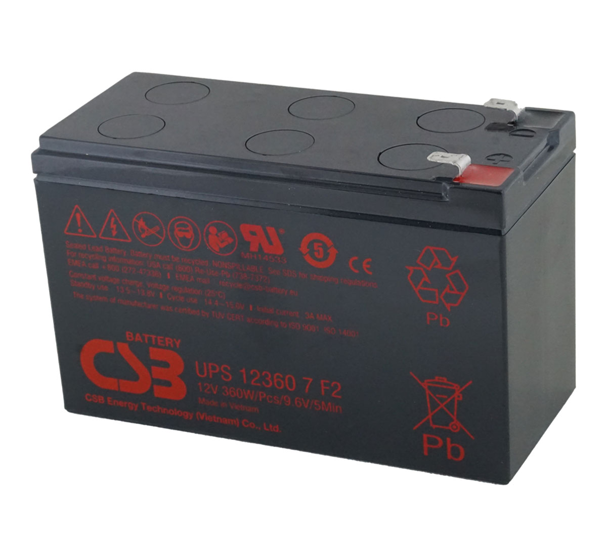 UPS12360-7 F2 CSB 12V 360W Battery