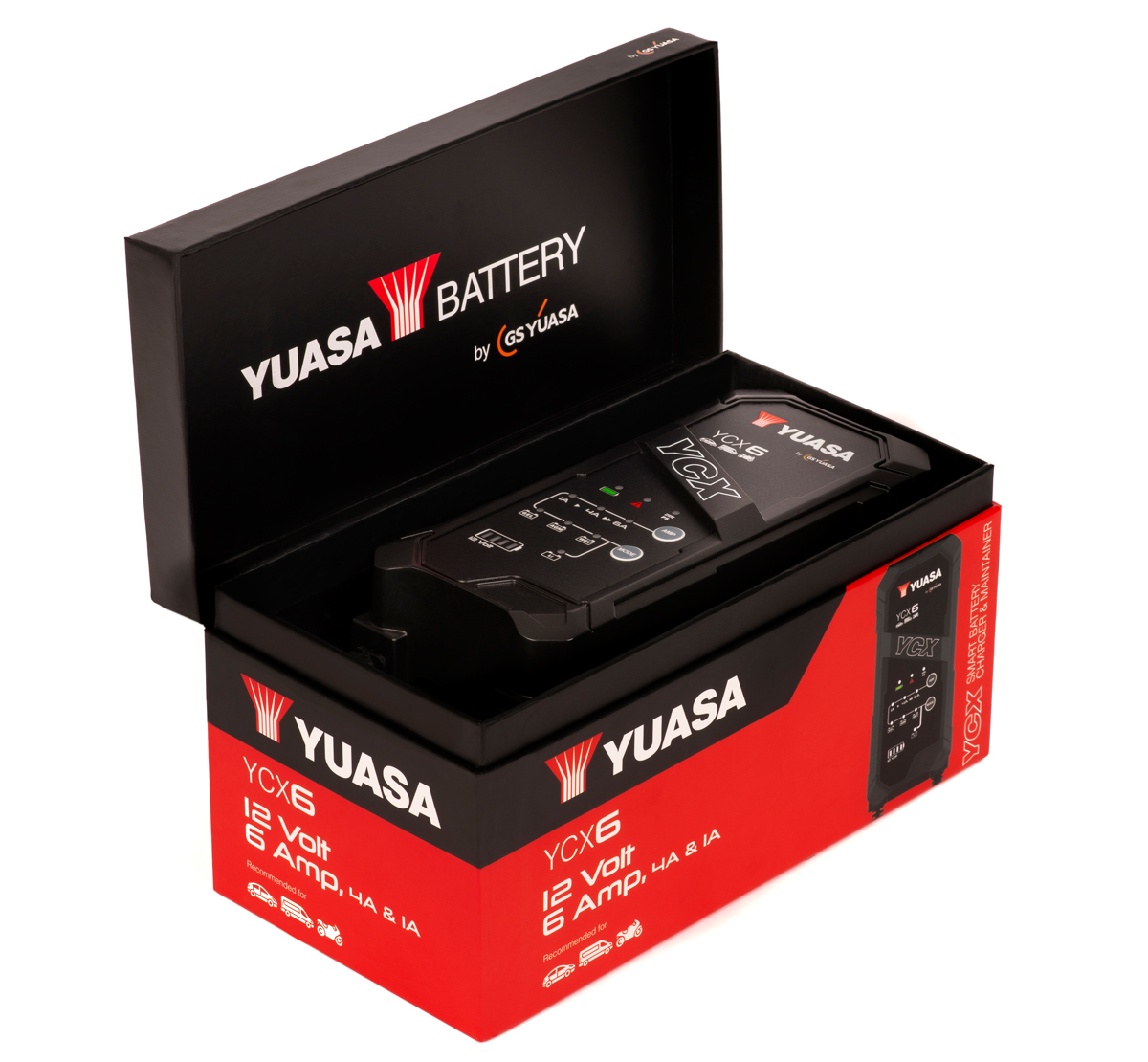 Yuasa YCX6 12V 6Ah Smart Battery Charger & Maintainer