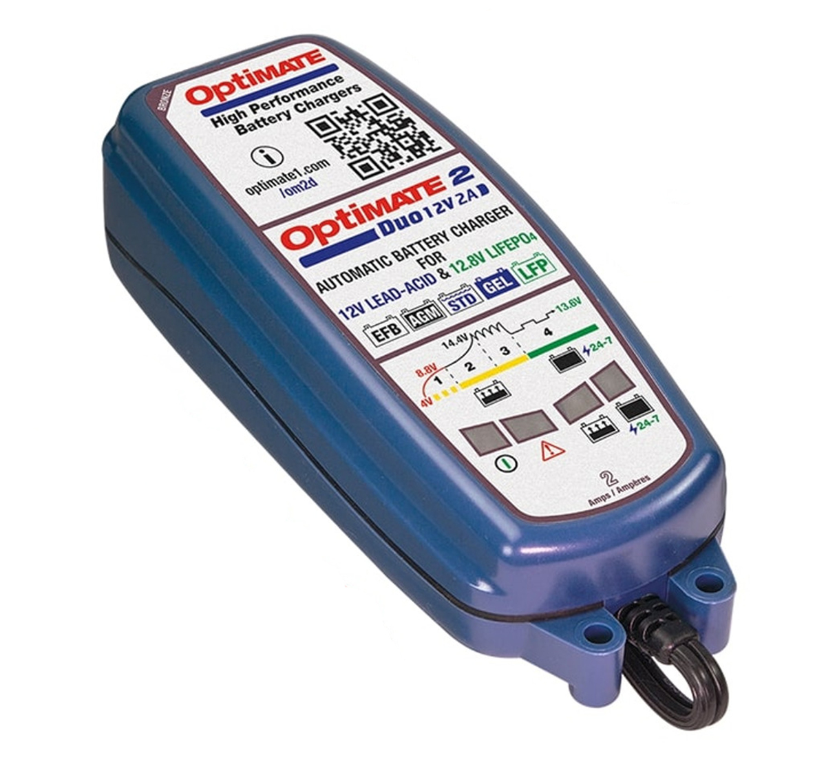 OptiMate 2 Duo 12V Battery Charger - Lead Acid & Lithium