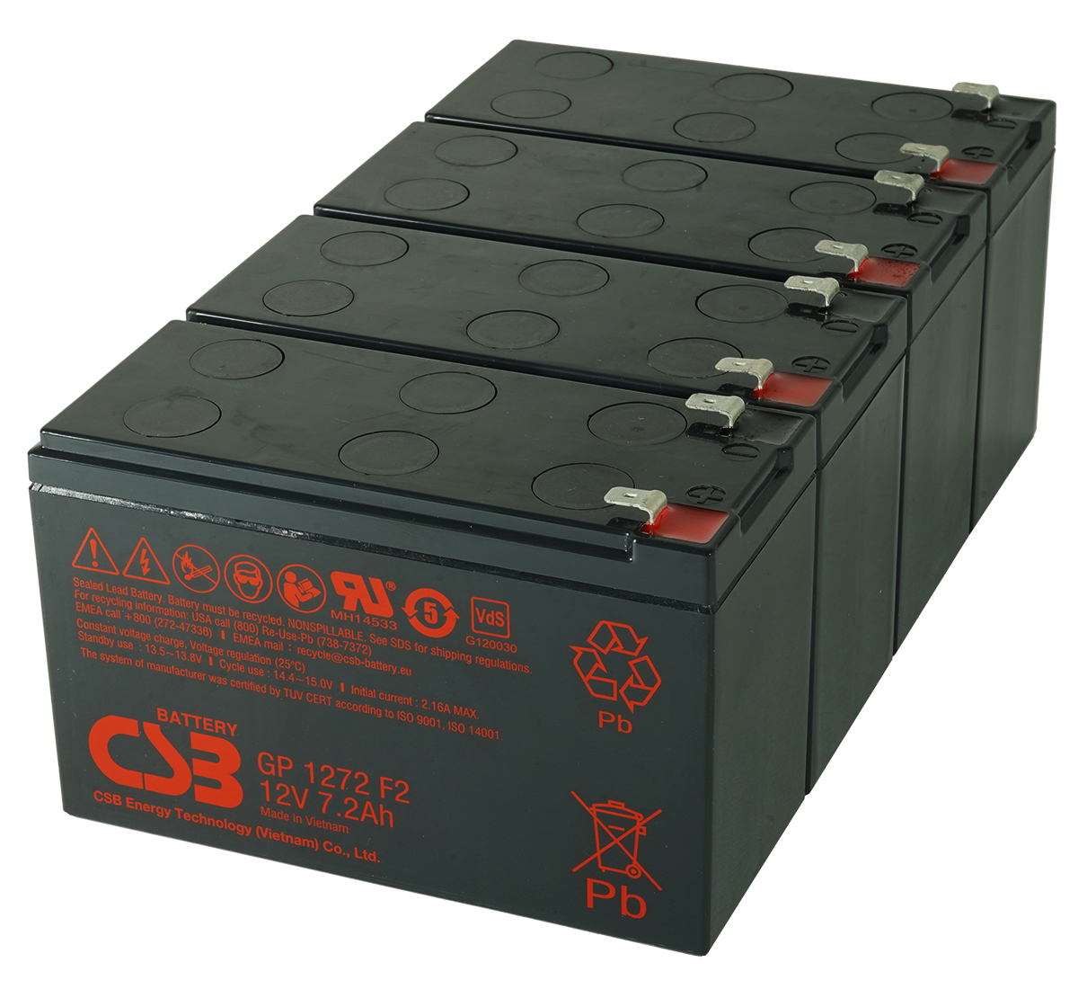 Riello Sentinel UPS Battery Kit - 4 x 12V 7Ah Batteries