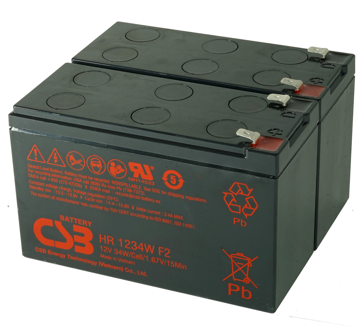 Riello Sentinel Dual UPS Battery Kit - 2 x 12V 9 Ah Batteries