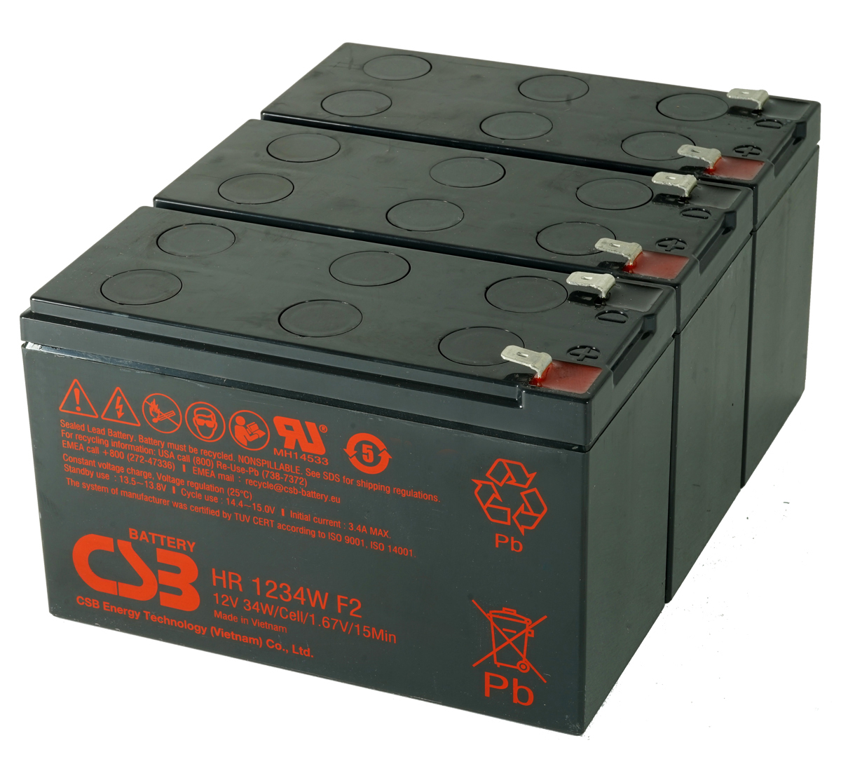 Riello Sentinel Dual UPS Battery Kit - 3 x 12V 9 Ah Batteries