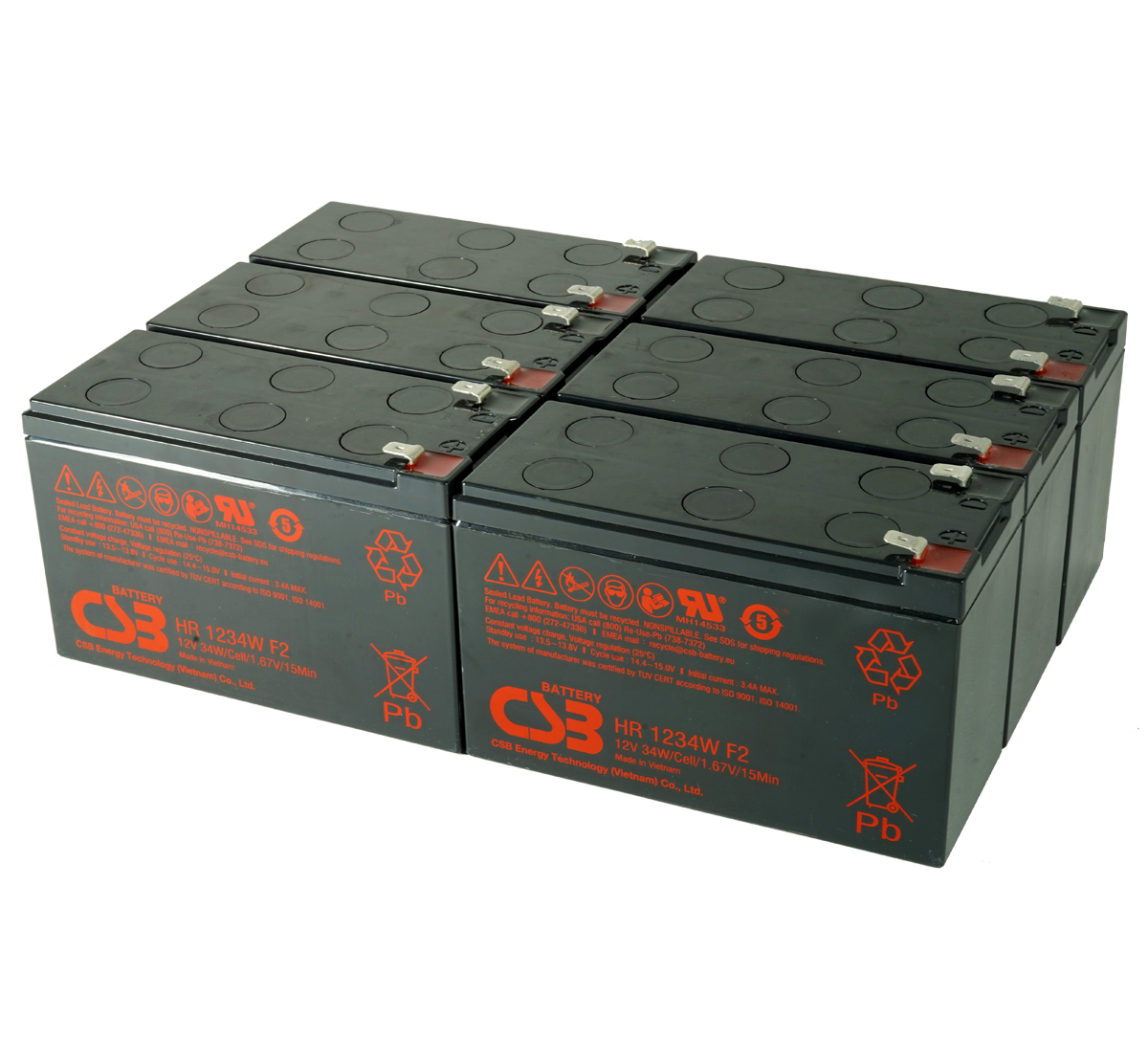 Riello Sentinel Dual UPS Battery Kit - 6 x 12V 9 Ah Batteries